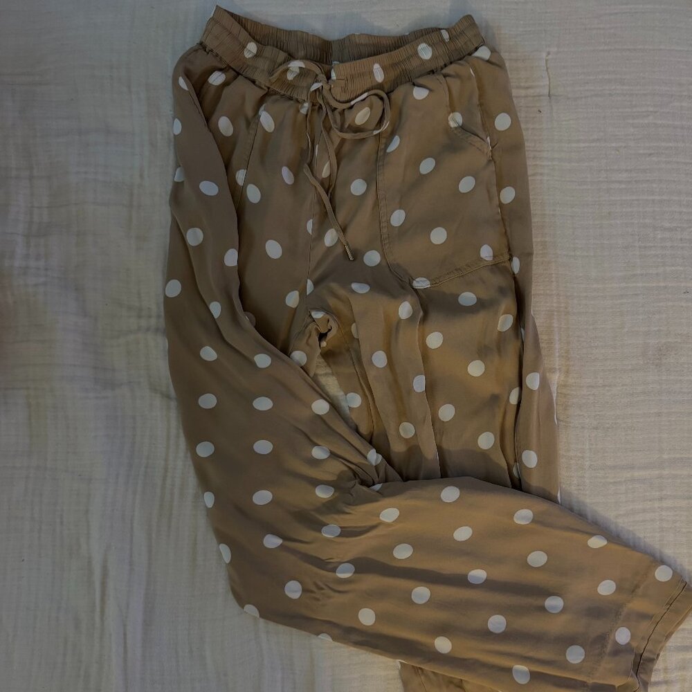 Polka-Dot Cinched Pants